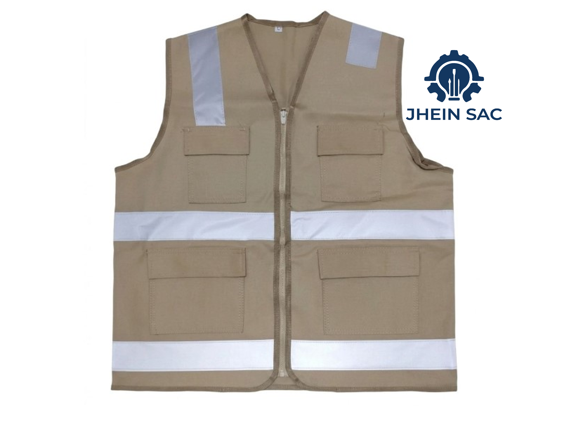 CHALECO  DRILL COLOR BEIGE CON CINTA H